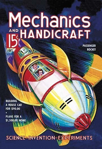 Mechanics and Handicraft: Passenger Rocket - Paper Poster 12" x 18"