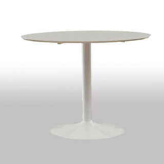 Metal Round Dining Table, White