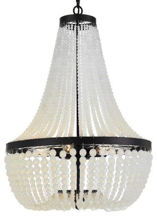 Crystorama 608-Mk Rylee 6 Light Matte Black Chan Delier