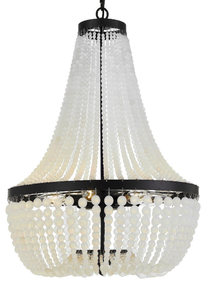 Crystorama 608-Mk Rylee 6 Light Matte Black Chan Delier