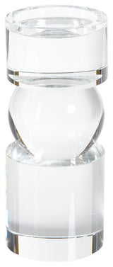 Renata 9.5" Tall Clear Crystal Pillar Candle Holder