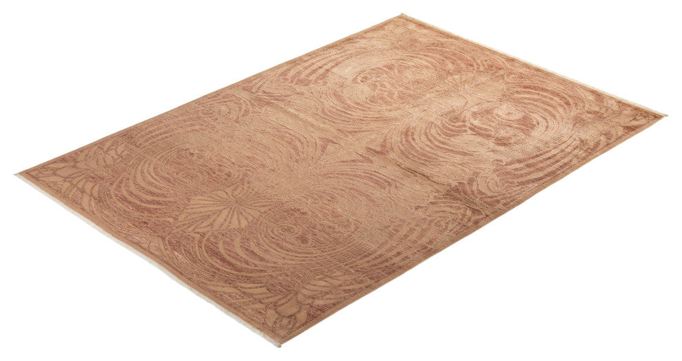 Eclectic, One-of-a-Kind Hand-Knotted Area Rug Beige, 6'0"x8'9"