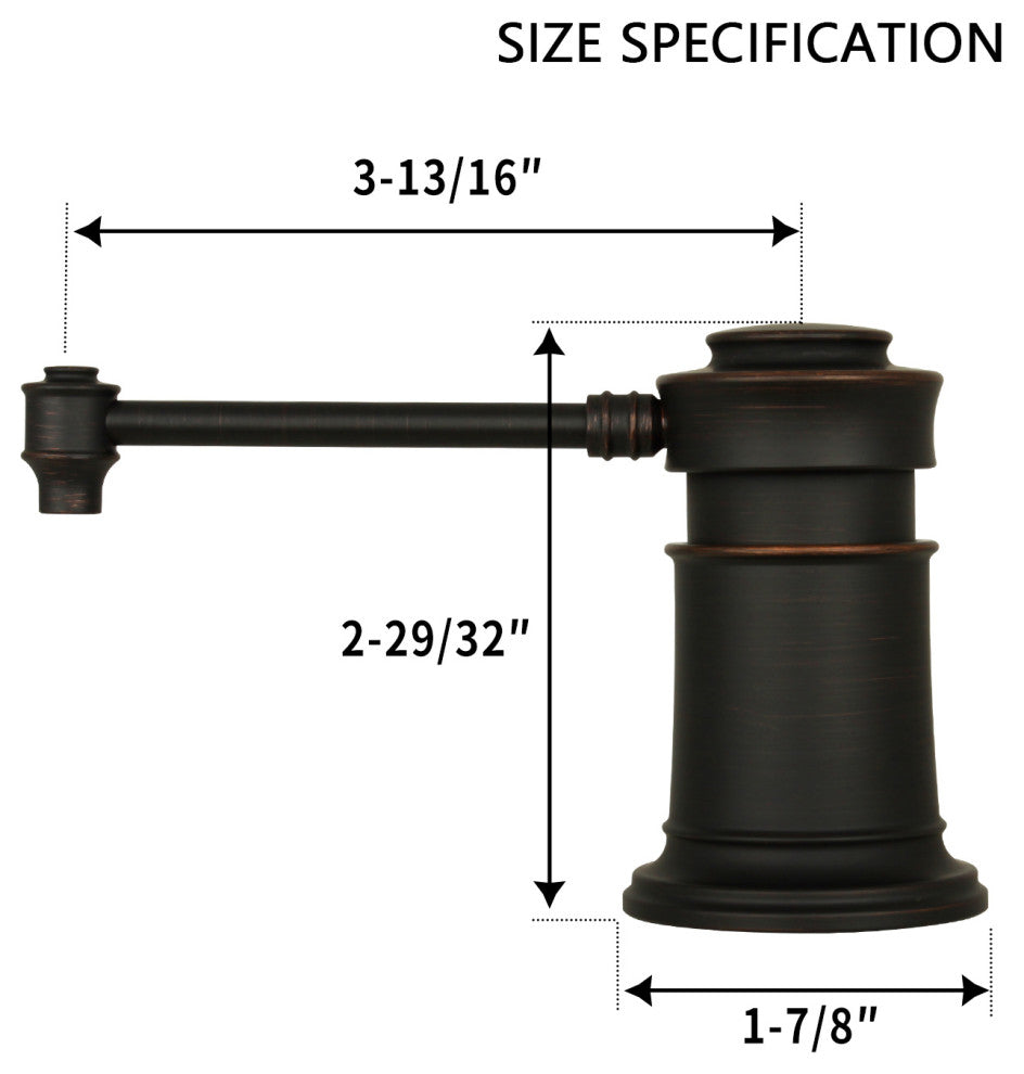 Built, Copper Soap Dispenser Refill from Top With 17oz Bottle, Oil Rubbed Bronze
