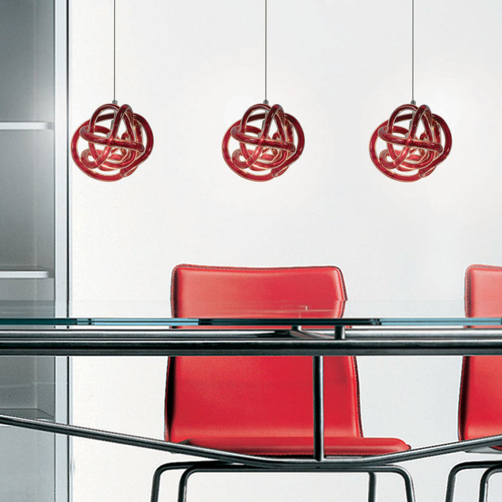 Light Low Voltage Pendant And Canopy Kit, Red Chrome