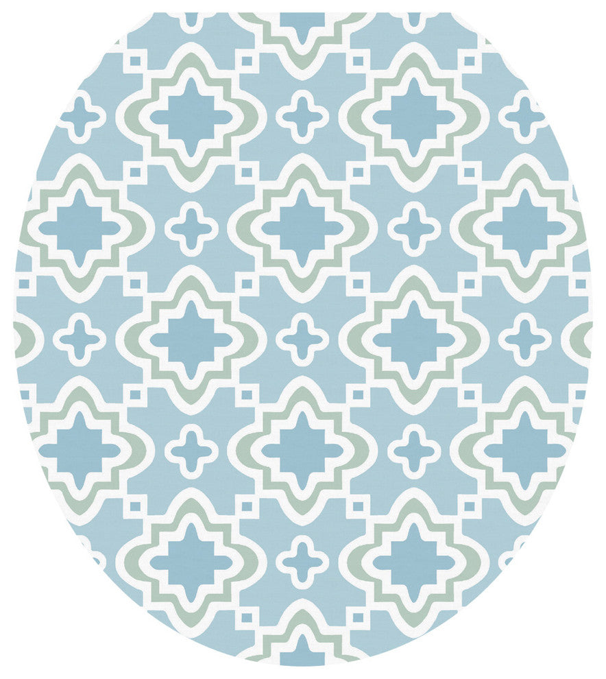 Seville Trellis Toilet Tattoos Seat Cover, Vinyl Lid Decal, Bathroom Decor, Round