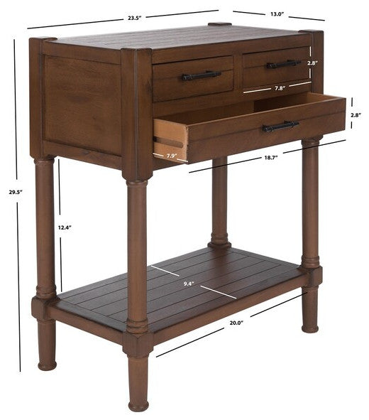 Safavieh Filbert 3 Drawer Console Table, Brown