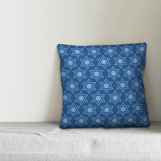 Blue Star of David Pattern 20"x20" Throw Pillow