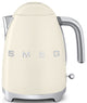 Smeg 50's Retro Style Tea Kettle With Embossed Logo, Cream