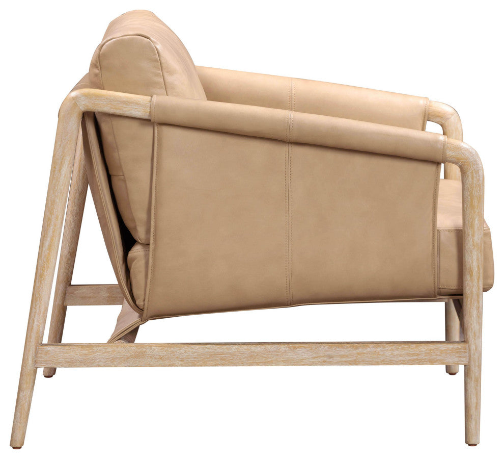 Chakka Tan Genuine Leather Accent Chair