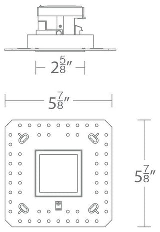 WAC Lighting R2ASAL-N Aether 2" Square Adjustable Invisible Trim - White /