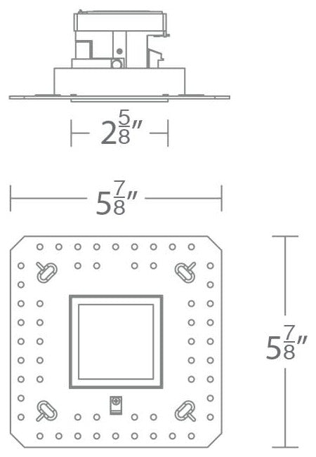 WAC Lighting R2ASAL-N Aether 2" Square Adjustable Invisible Trim - White /