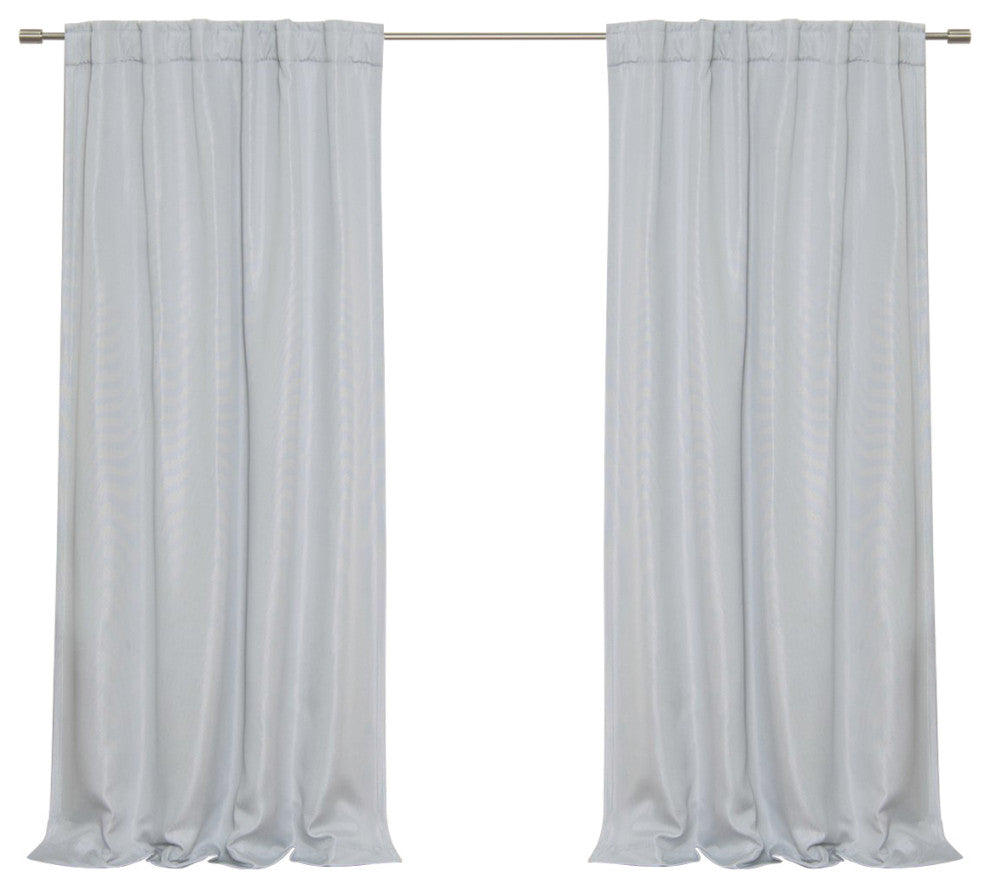 Basketweave Faux Linen Back Tab Blackout Curtains