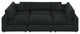 Commix Down Filled Overstuffed Boucle Fabric 6-Piece Sectional Sofa, Black