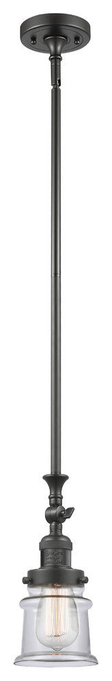 Small Canton 1-Light Mini Pendant, Oil Rubbed Bronze, Clear