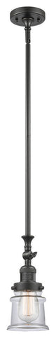Small Canton 1-Light Mini Pendant, Oil Rubbed Bronze, Clear