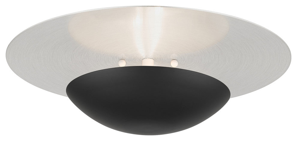 Livex Lighting Ventura 2-Light Large Wall Sconce, Black/Brushed Nickel