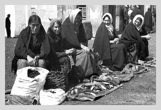Aran Island Fish Woman, Ireland- Gallery Wrapped Canvas Art 28" x 42"