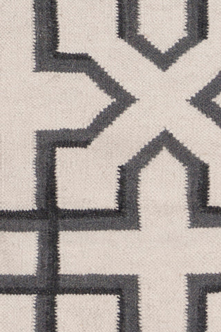 Lima Contemporary Area Rug, White and Black, 7'x10'