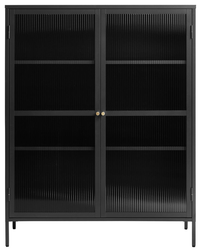 Metal & Glass 55" Display Cabinet, Black