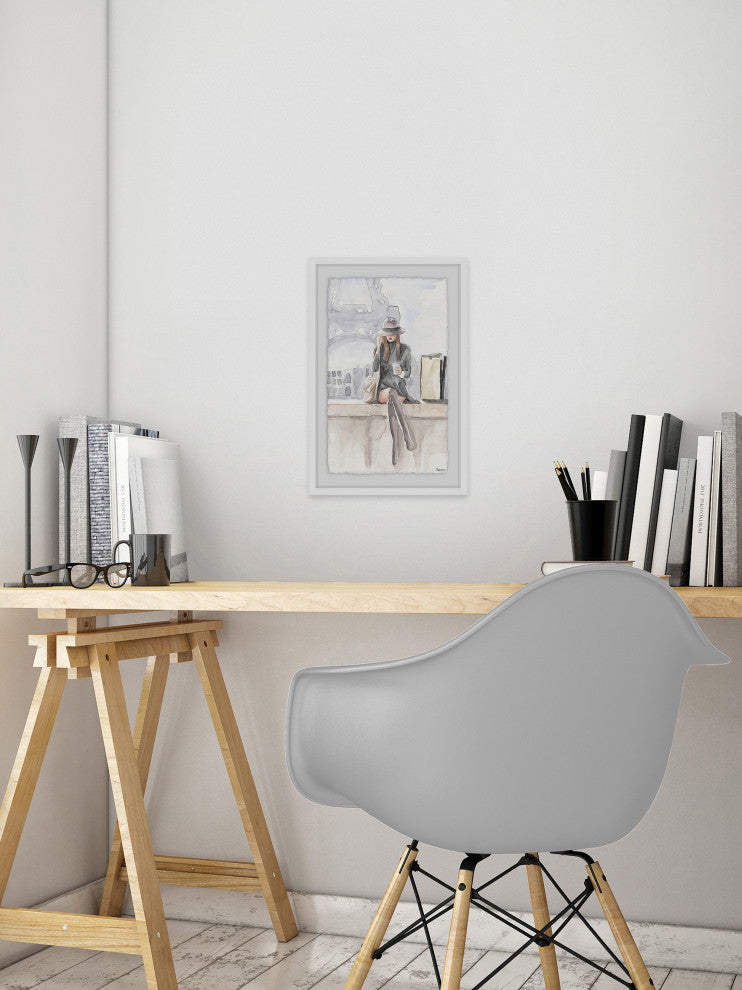 "Chillin' at Paris II" Framed Painting Print, 16"x24"