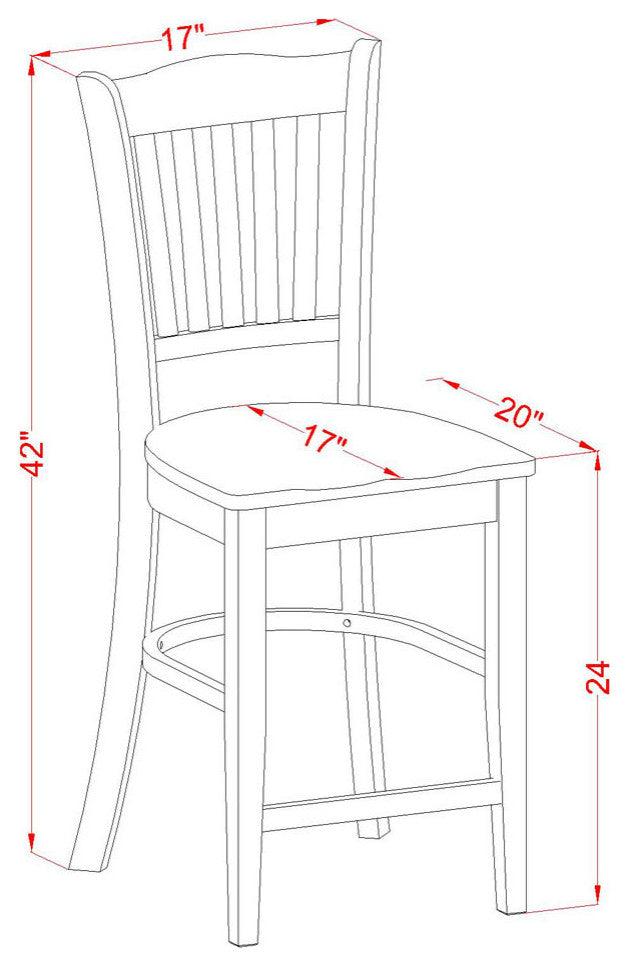Jagr3-Whi-W 3 Pc Dining Counter Height Set -Pub Table And 2 Dining Chairs