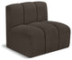 Arc Upholstered Modular Component, Brown, 1-Piece: Straight Chair, Boucle Fabric