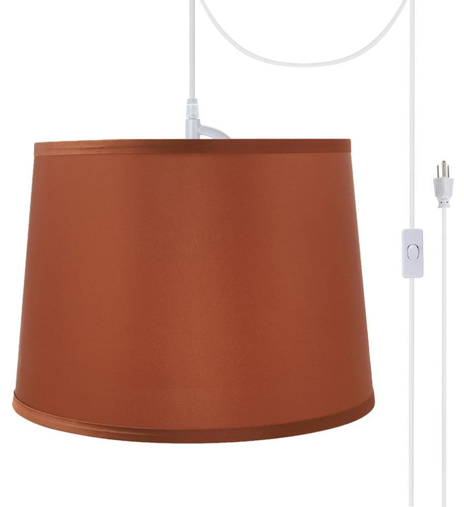 Aspen Creative 72307-21, 1-Light Plug-In Swag Light Conversion Kit, Burnt Orange