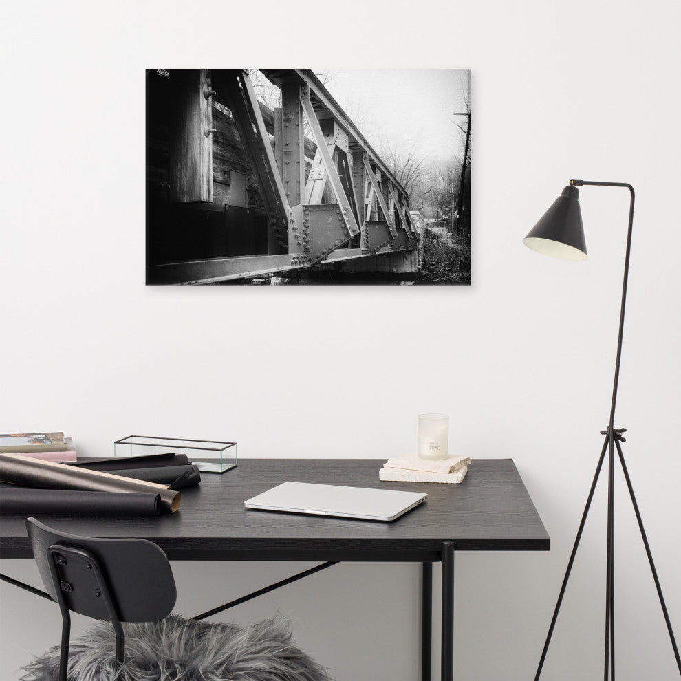 White Clay Creek Bridge Landscape Photo Canvas Wall Art Print, 24" X 36"