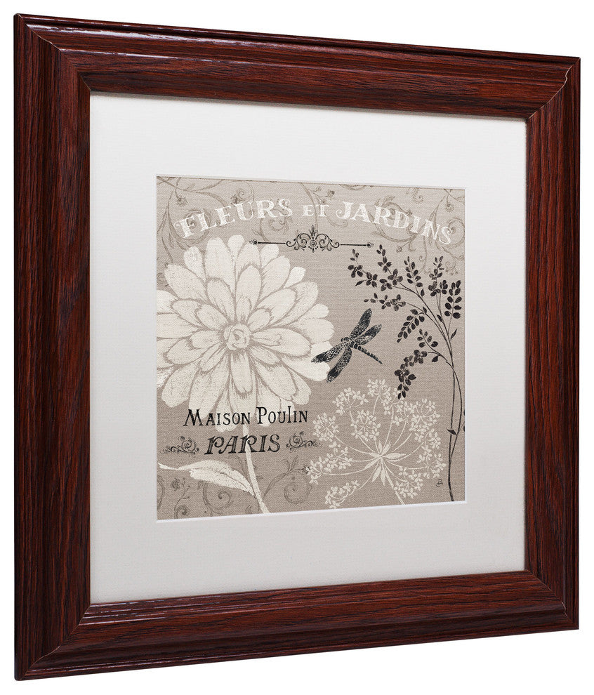 'French Linen Garden II' Matted Framed Canvas Art by Daphne Brissonnet
