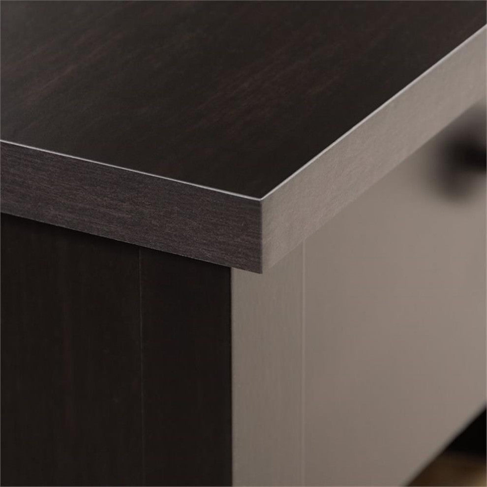 Sauder County Line Engineered Wood L-Shaped Computer Desk in Estate Black