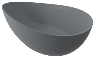63in Solid Surface Freestanding Bathtub in Matte White, Matte Grey