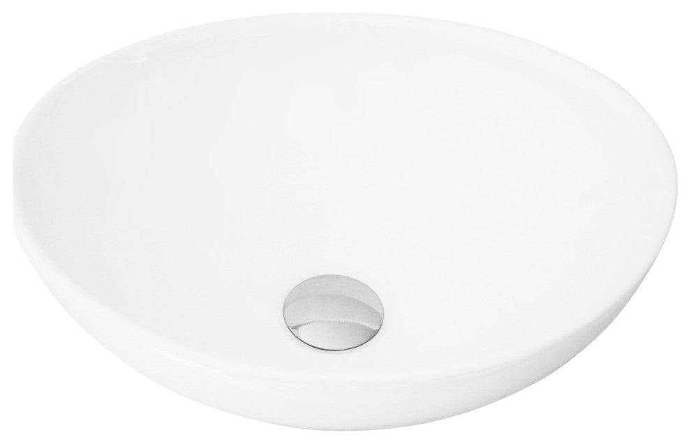 STYLISH 15" White Oval Ceramic Vessel Bathroom Sink