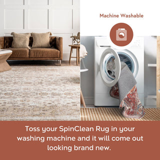 Nuloom Deadra Vintage Floral Machine Washable Area Rug, Beige 4'x6'