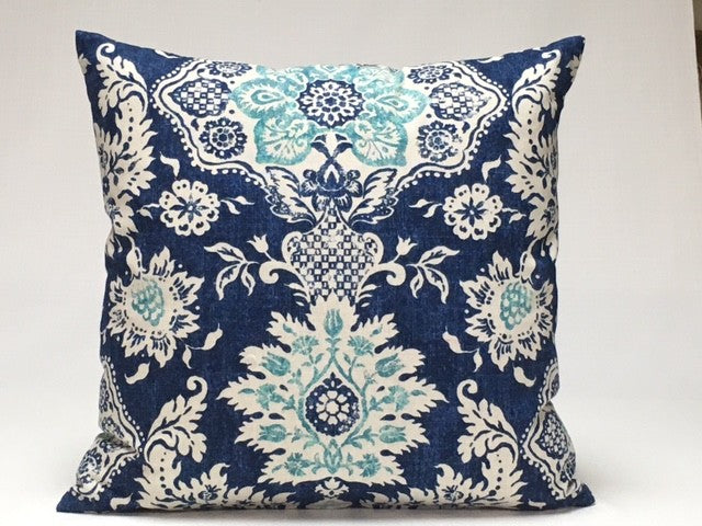 Blooms Pillow, Indigo
