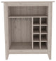 DEPOT E-SHOP Mojito Bar Cabinet,8 Wine Cubbies, Wine Rack,Open Shelf, Light Gray
