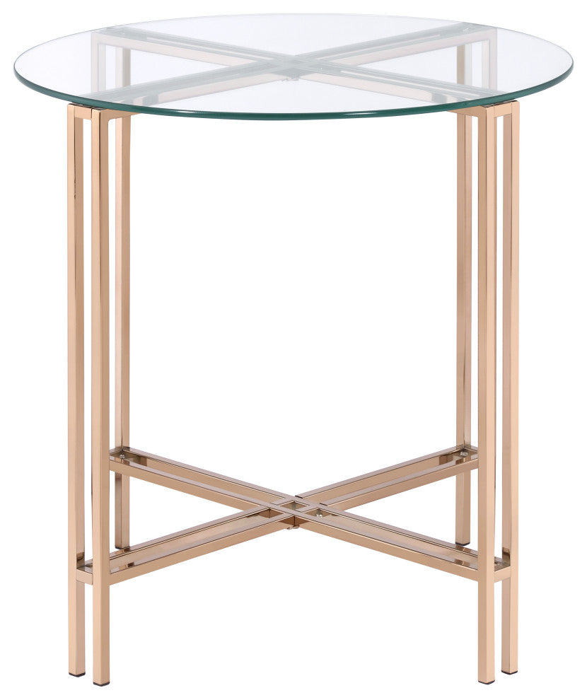 Veises End Table, Champagne