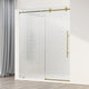 VIGO Elan E-Class 56" to 60" W x 76" H Frameless Sliding Shower Door, Matte Brushed Gold, Fluted Glass, Right