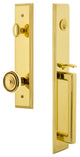 Carre' 1-Piece Dummy Handleset, D Grip and Soleil Knob, Lifetime Brass, 849177
