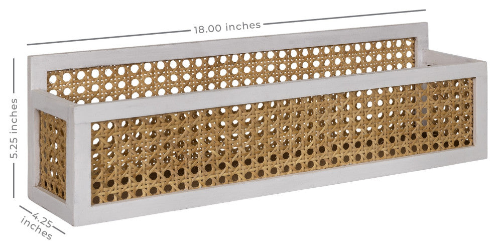 Wood and Cane Wall Organizer