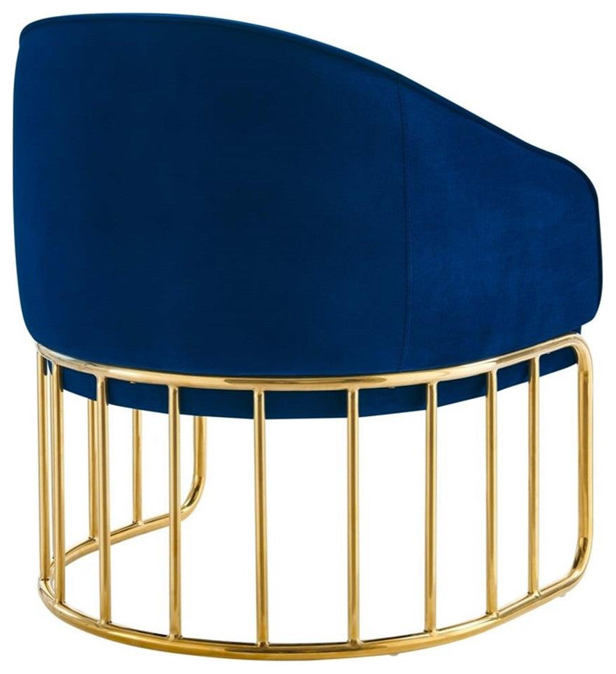 Legacy Performance Velvet Armchair, Navy