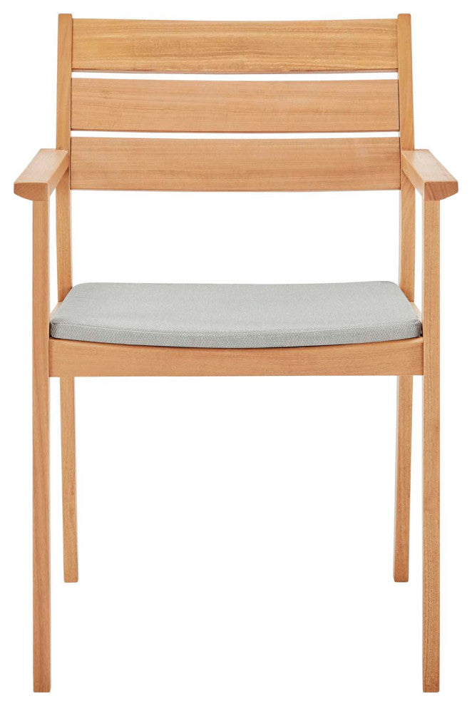 Viewscape Outdoor Patio Ash Wood Dining Armchair - Natural Taupe
