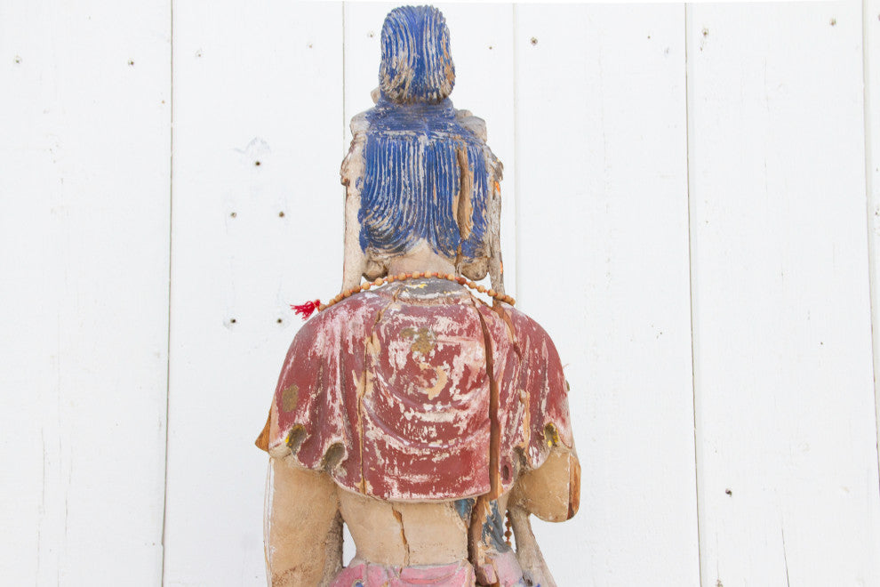 Antique Polychrome Quan-Yin Statue