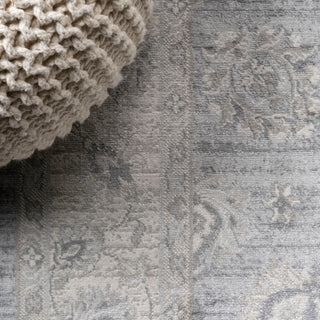 Modern Persian Moroccan Light Gray 6' Round Area Rug