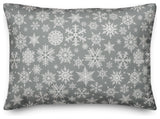 Snowflake Pattern 14"x20" Throw Pillow Cover