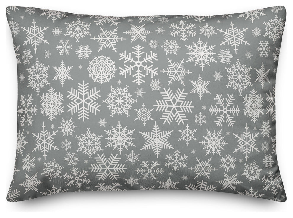 Snowflake Pattern 14"x20" Throw Pillow Cover