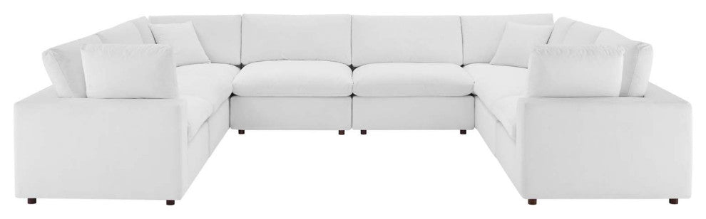 Commix Down Filled Overstuffed Performance Velvet 8-Piece Sectional Sofa