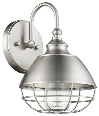 Industrial Screen styled Satin Nickel 1 Light Wall Sconce