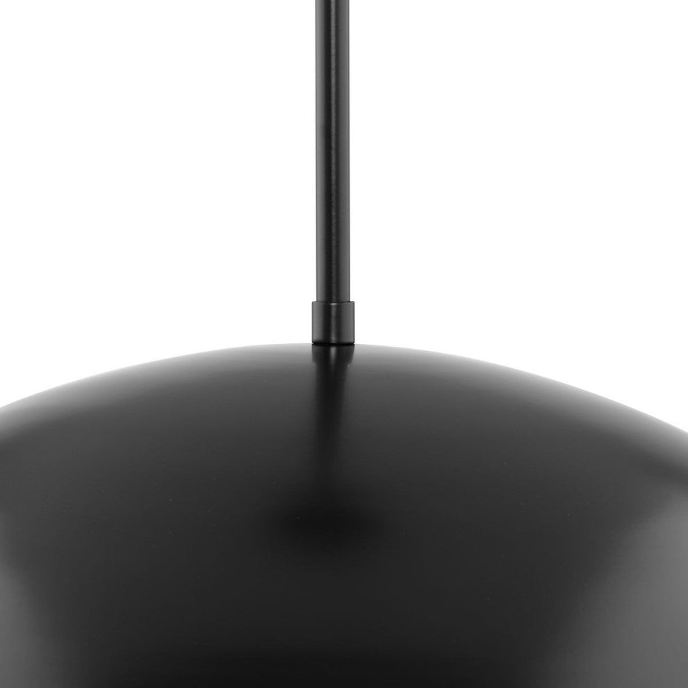 Perimeter Collection One-Light Matte Black Modern Pendant With metal Shade