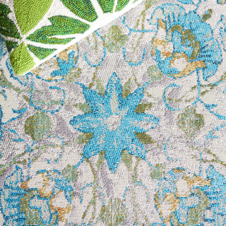 Safavieh Barbados Collection BAR513 Indoor-Outdoor Rug, Ivory/Light Blue, 6'6" Square