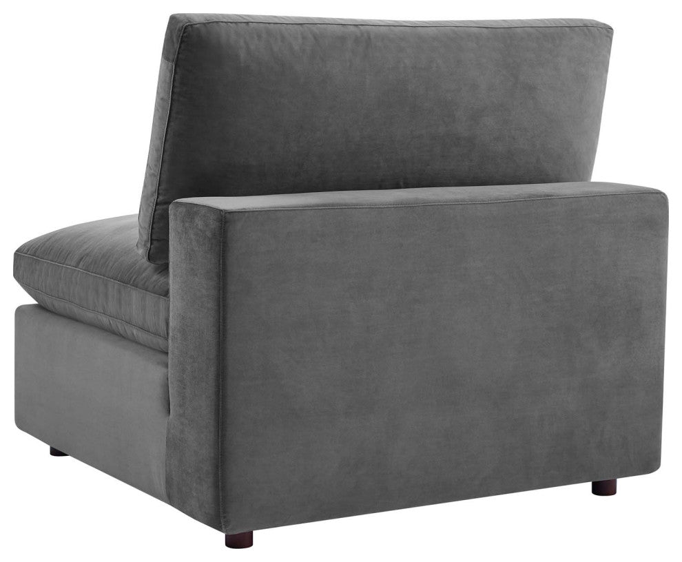 Sectional Sofa Set, Velvet, Gray, Modern, Living Lounge Hotel Hospitality
